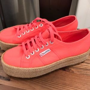 SUPERGA Platform Canvas Espadrille Style Sneakers US 8 Like New